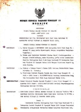 Nomor 225 Tahun 1989 Tentang Pembentukan Panitia Peringatan Hari Olah Raga Nasional VI Kabupaten ...