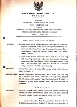 Nomor 045 Tahun 1989 Tentang Pembentukan Panitia Penyelenggara Pekan Olahraga Daerah (PORDA) Kabu...