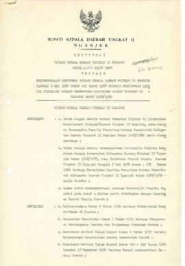 Nomor 226 Tahun 1988 Tentang Penyempurnaan Keputusan Bupati Kepala Daerah Tingkat II Nganjuk Tang...