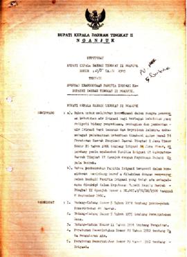 Nomor 075 Tahun 1989 Tentang Susunan Keanggotaan Panitia Irigasi Kabupaten Daerah Tingkat II Nganjuk